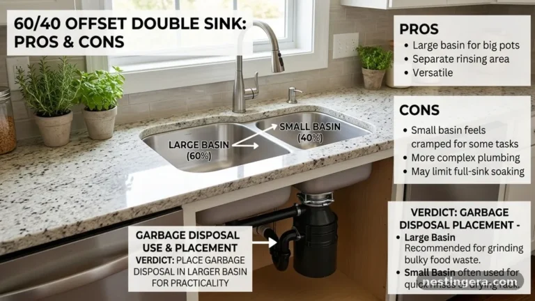 60/40 Offset Double Sink: Pros and Cons for Garbage Disposal Use