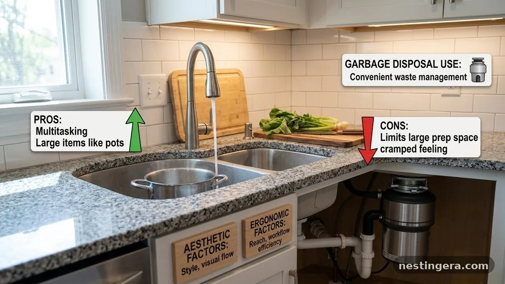 Aesthetic and Ergonomic Factors - 60/40 Offset Double Sink: Pros and Cons for Garbage Disposal Use
