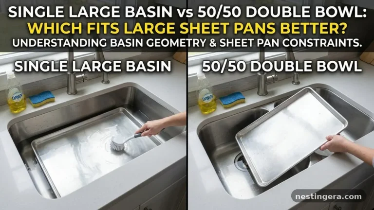 Single Large Basin vs 50/50 Double Bowl: Which Fits Large Sheet Pans Better?